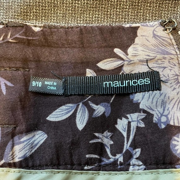 Maurices Brown Rayon Blend A-Line Skirt Sz 9/10 - Picture 4 of 6